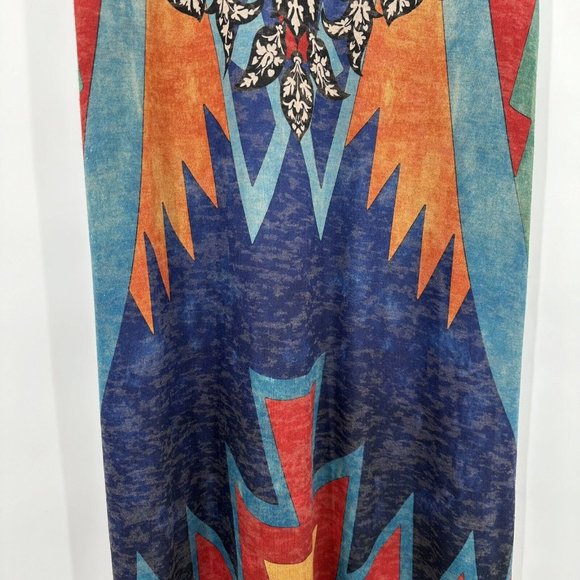 Amma Design LA Art Wear Artsy Paisley Hi Lo Maxi Dress Side Splits Size Small - Picture 6 of 10